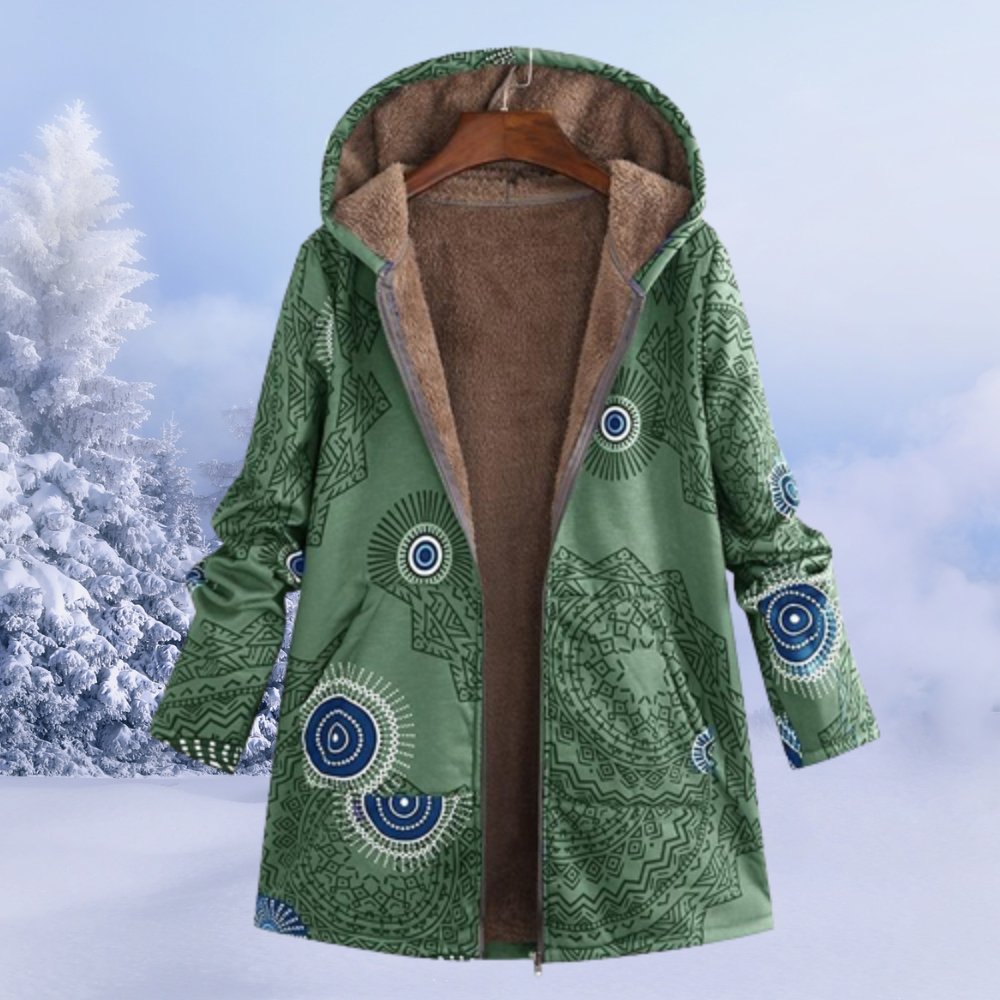 Women's Floral Hooded Overcoat view 5