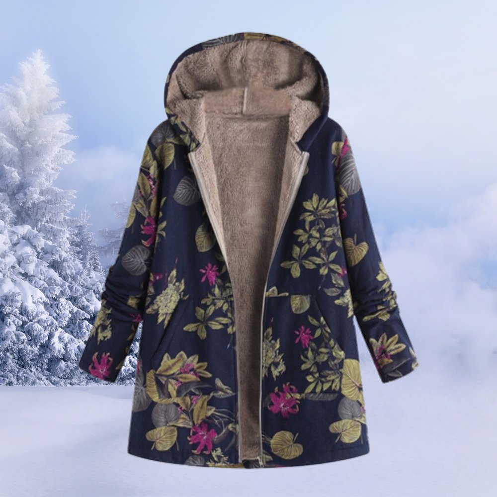Women's Floral Hooded Overcoat view 4