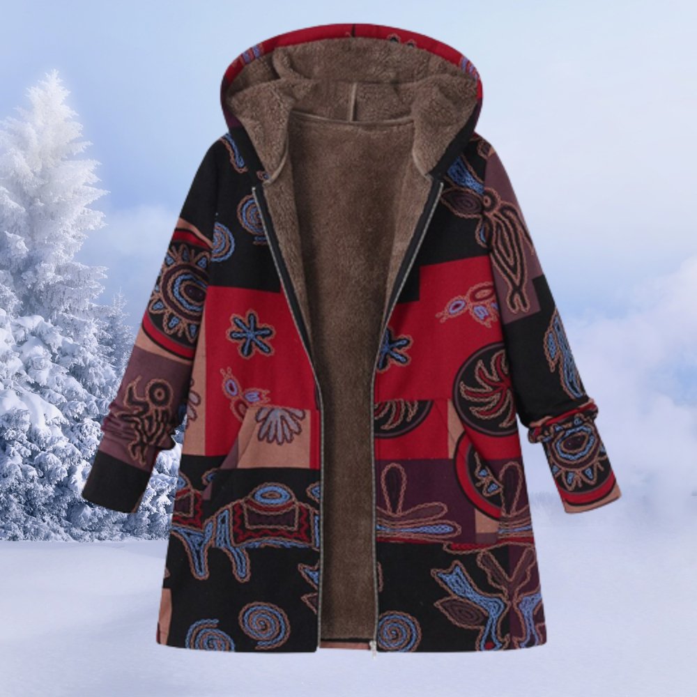 Women's Floral Hooded Overcoat view 2