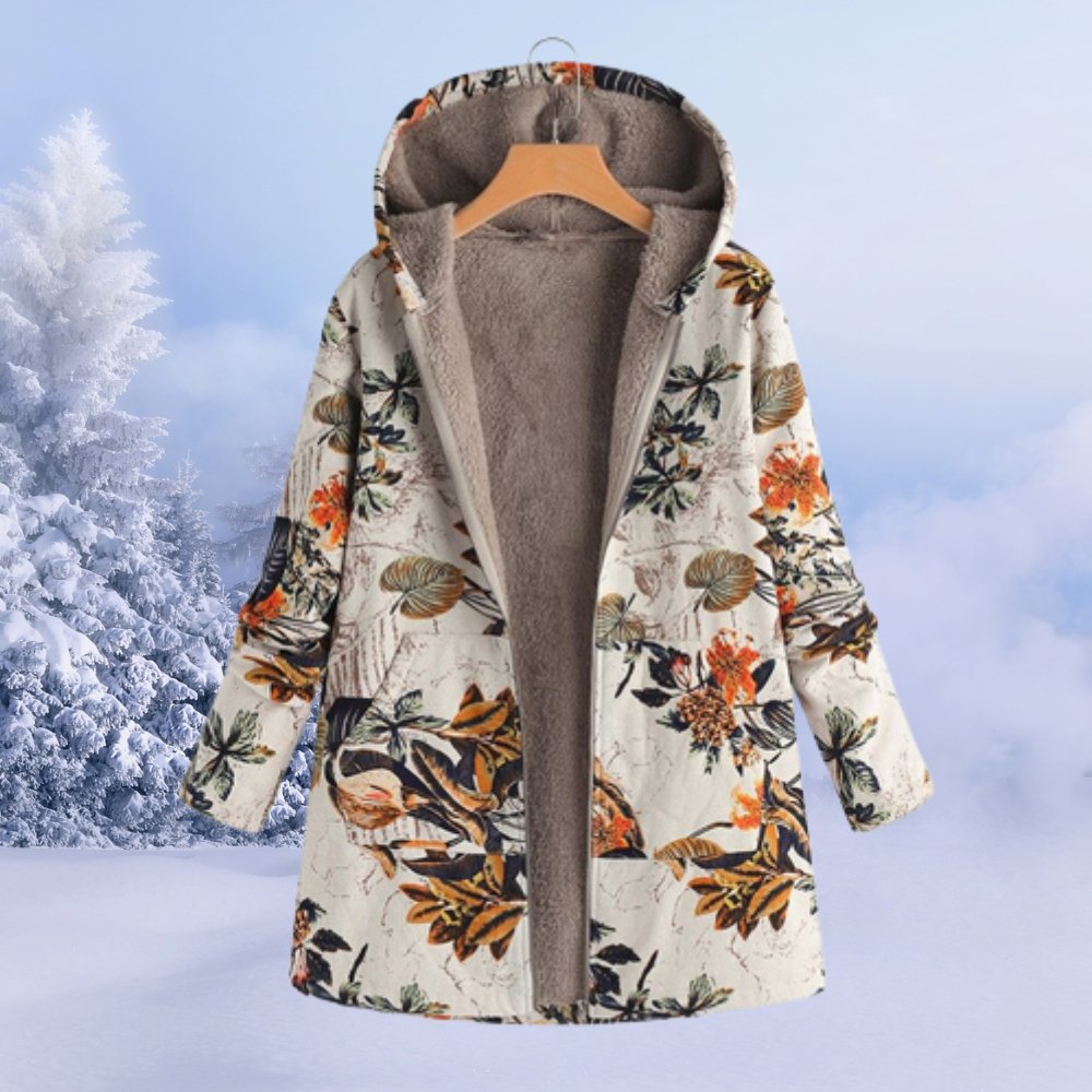 Women's Floral Hooded Overcoat view 6