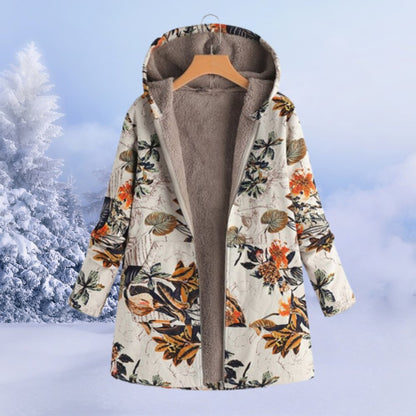 Women's Floral Hooded Overcoat view 6