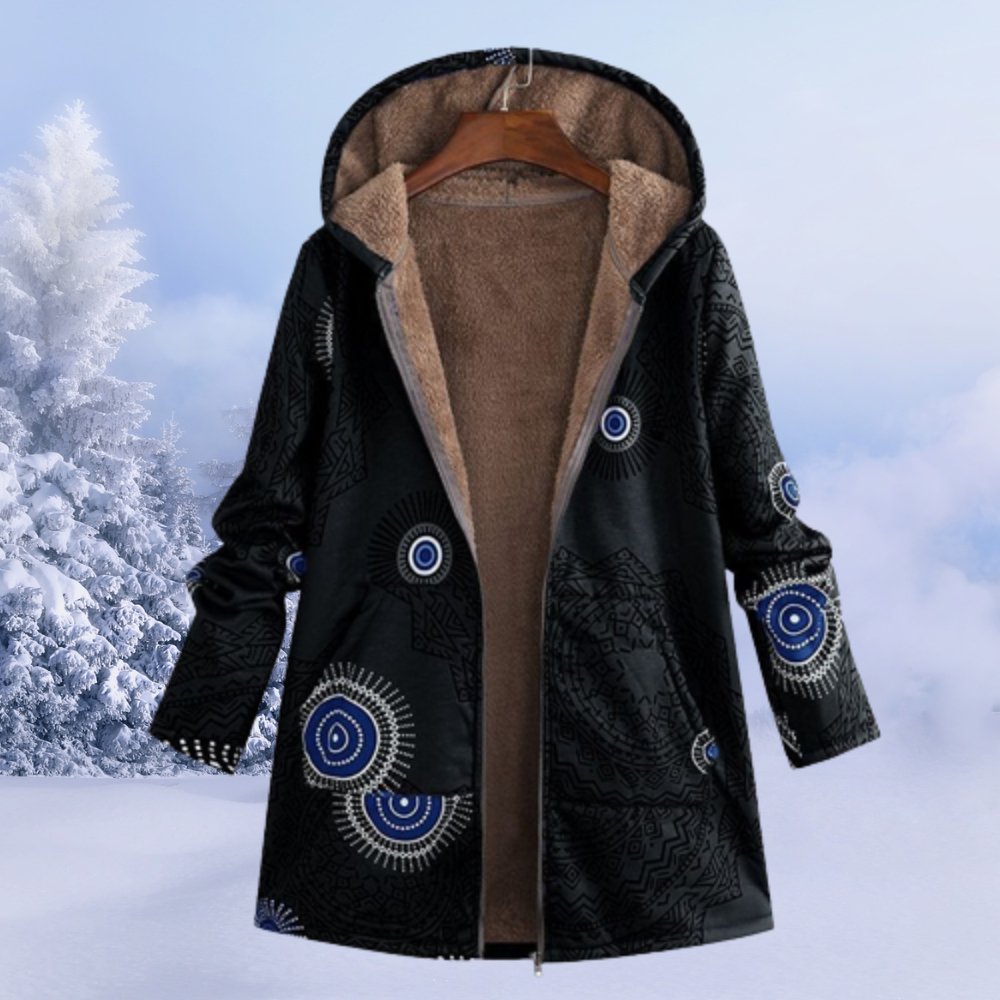 Women's Floral Hooded Overcoat view 3