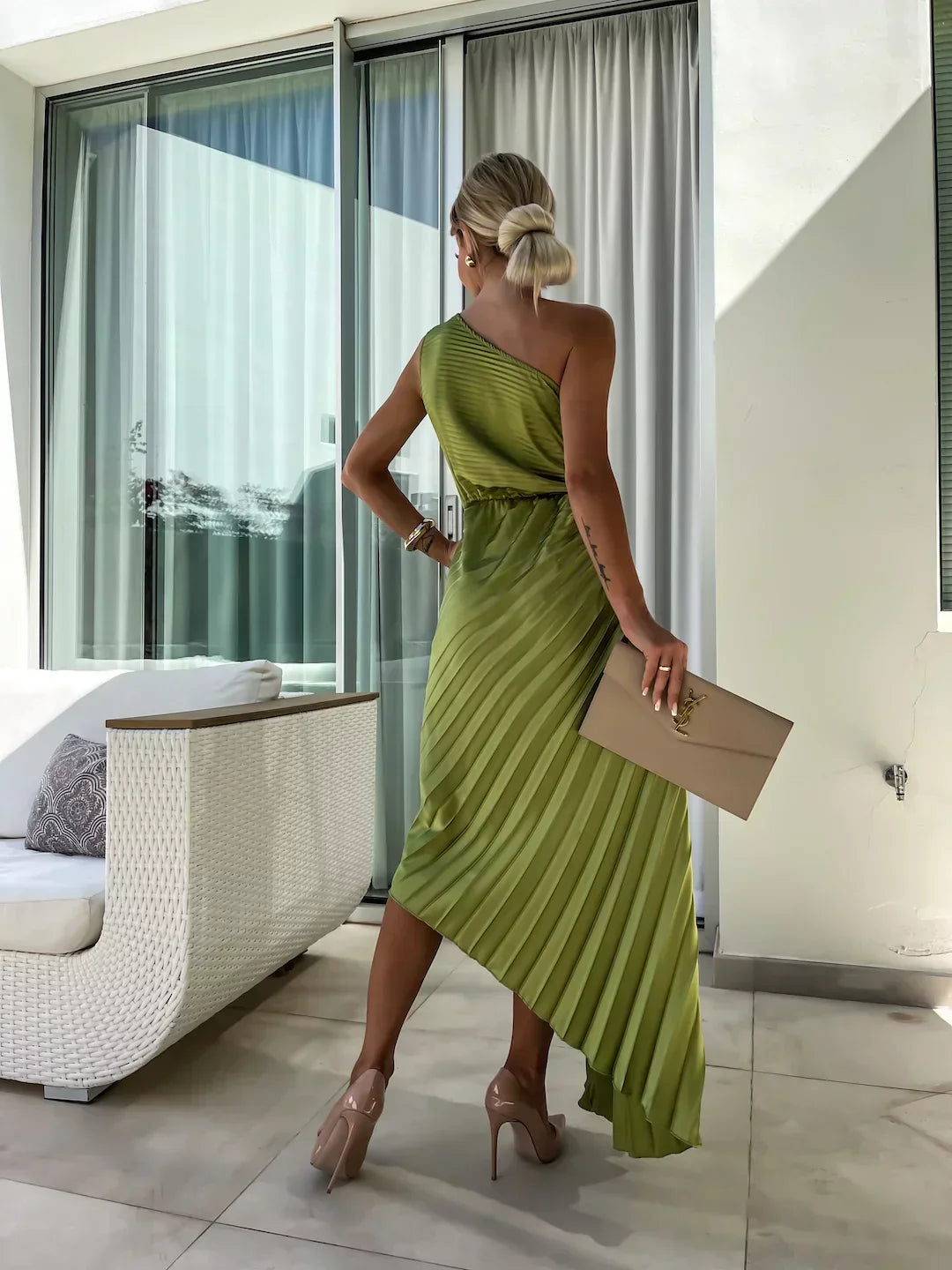 Women's Floral One Shoulder Maxi Dress