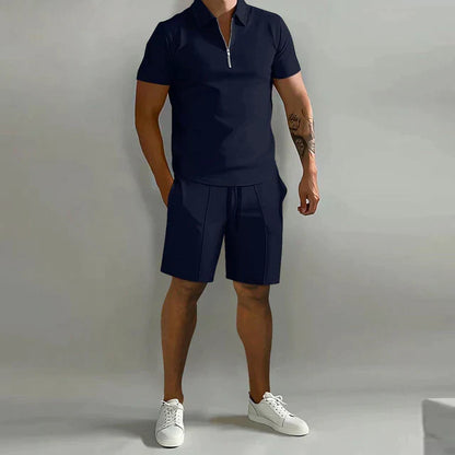 Men's Black Polo Shirt in Navy Blue
