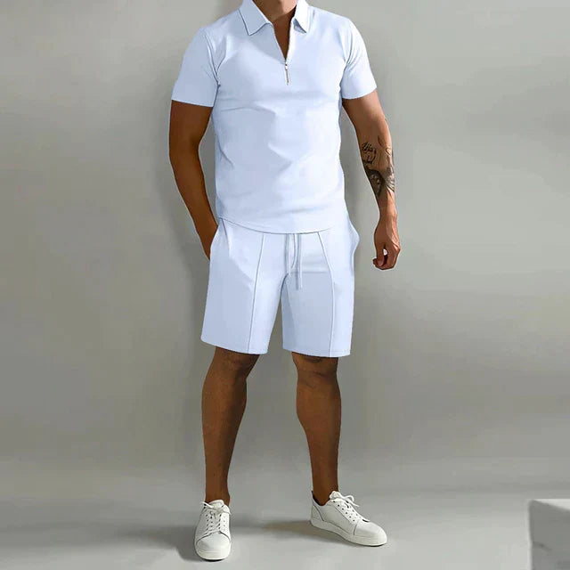 Men's Black Polo Shirt in White