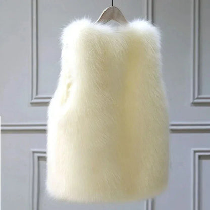 Women's Faux Fur Sleeveless Open Front Gilet view 2