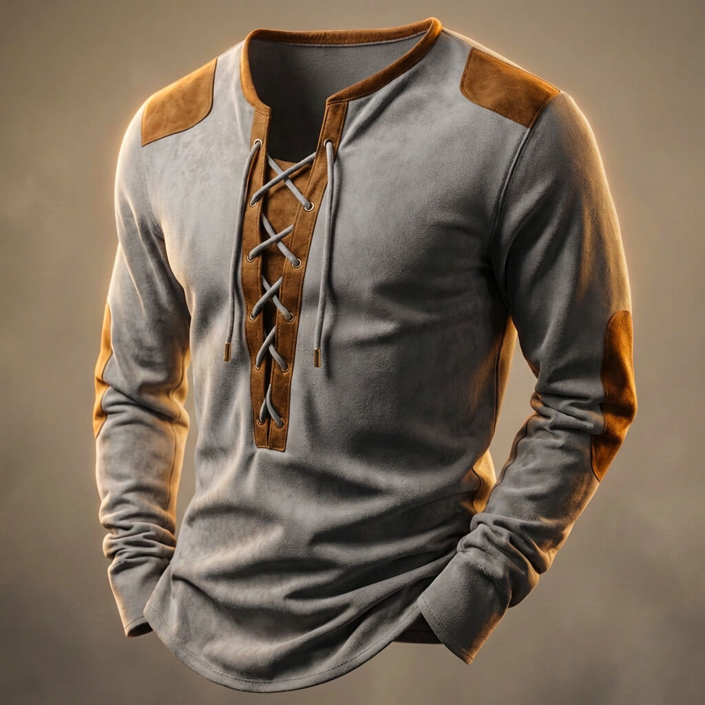 Men's Cream Beige Shirt in Slate Gray