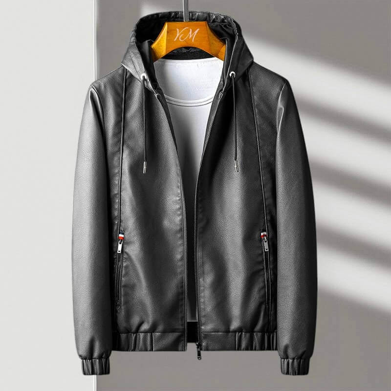 Men's Grey Hooded Winter Coat in Grey