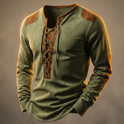 Men's Cream Beige Shirt in Pine Green