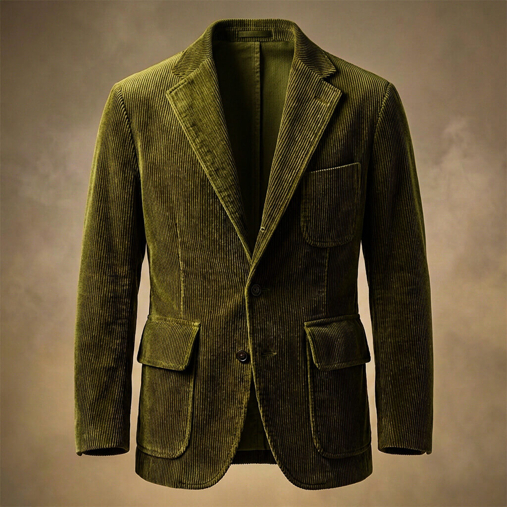 Men's Cognac Brown Blazer in Opal Green
