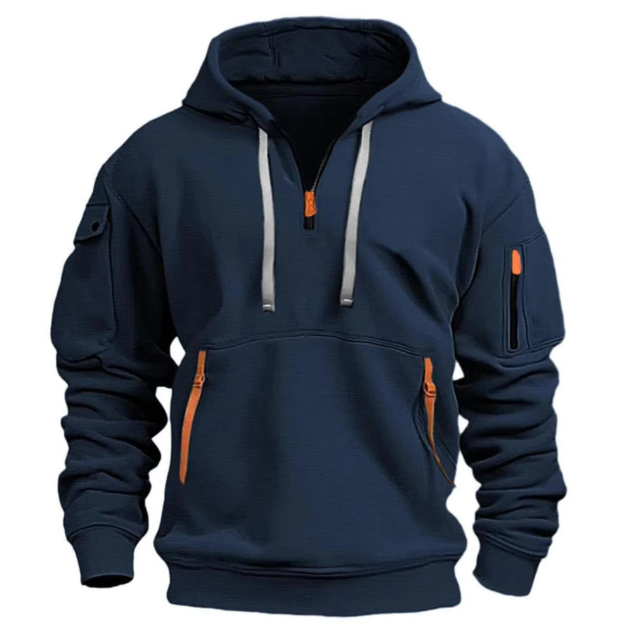 Men's Knitted Drawstring Casual Hoodie view 4