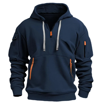 Men's Knitted Drawstring Casual Hoodie view 4