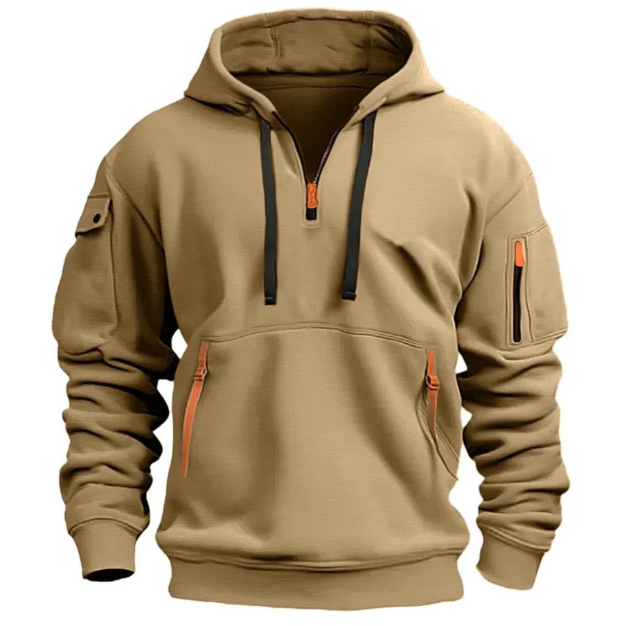 Men's Knitted Drawstring Casual Hoodie view 3