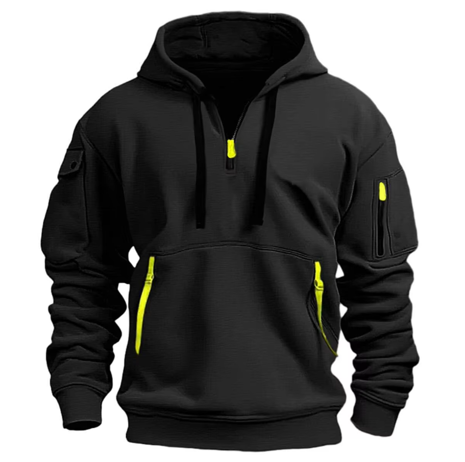Men's Knitted Drawstring Casual Hoodie view 2
