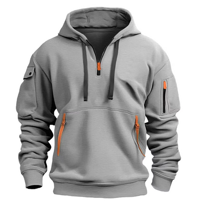 Men's Knitted Drawstring Casual Hoodie