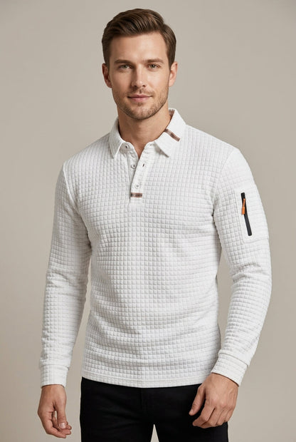 Men's Padded Long Sleeve Polo Shirt