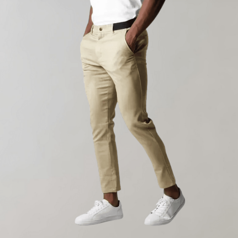 Men's Blue Slim Fit Casual Chinos