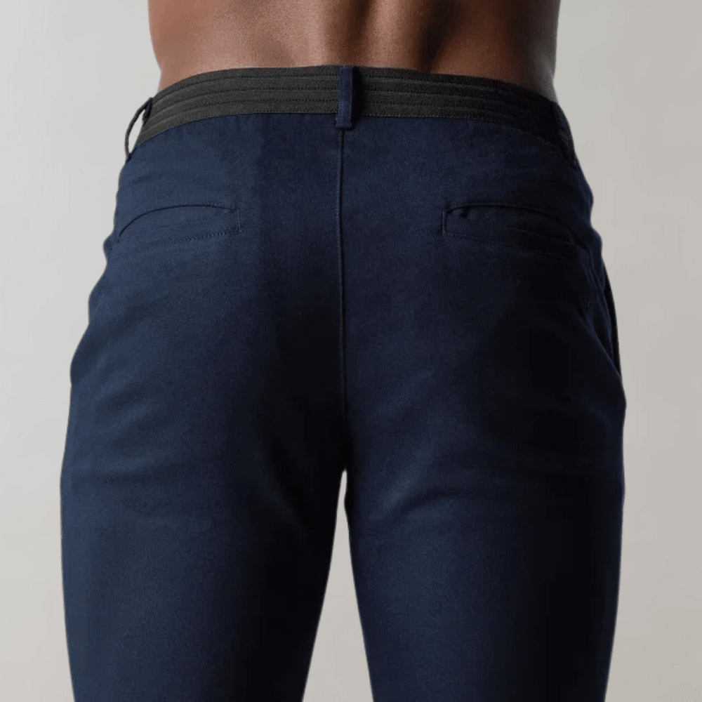 Men's Blue Slim Fit Casual Chinos