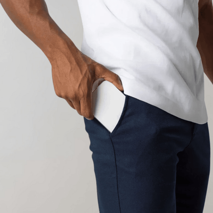 Men's Blue Slim Fit Casual Chinos