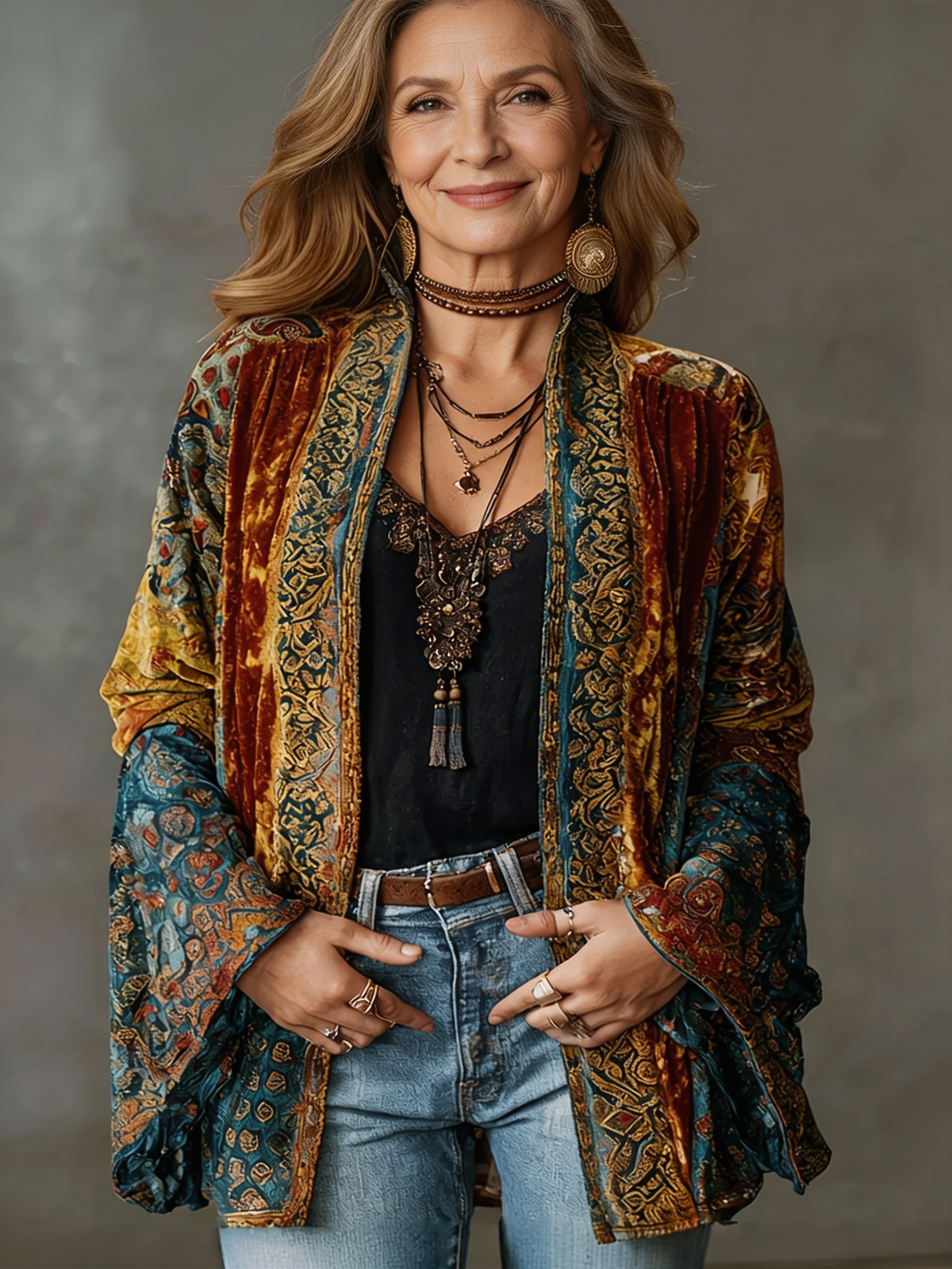 Women's Printed Knitted Cardigan