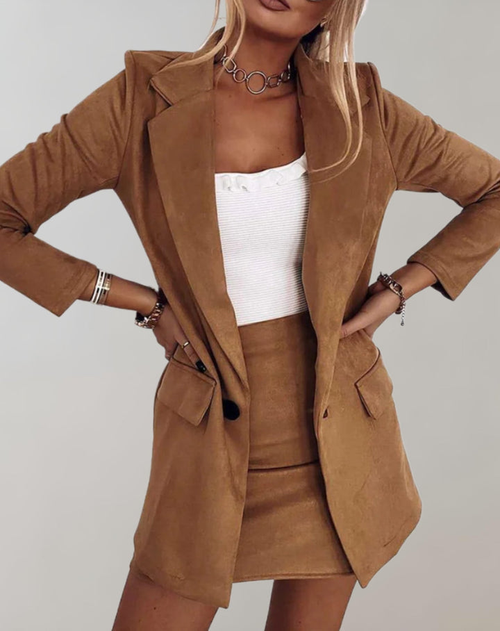 Women's Long Sleeve Lapel Collar Mini Dress view 3