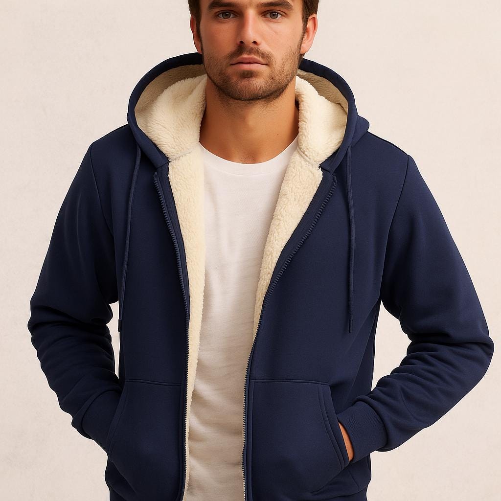 Men's Knitted Zip Up Casual Hoodie view 2