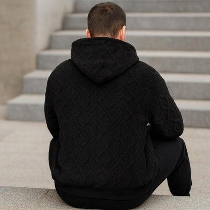 Men's Knitted Oversized Textured Hoodie