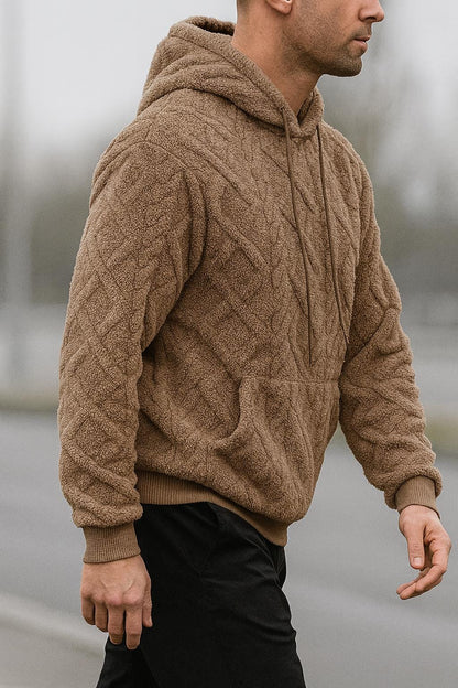 Men's Knitted Oversized Textured Hoodie