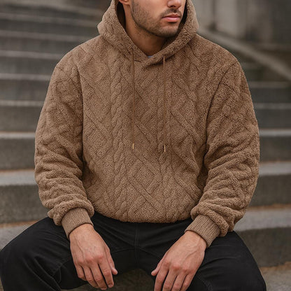 Men's Knitted Oversized Textured Hoodie