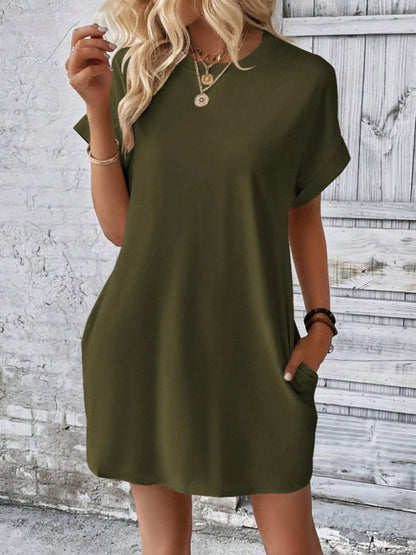 Women's Relaxed Fit Short Sleeve Maxi Dress