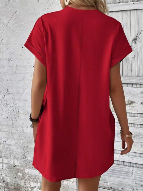 Women's Relaxed Fit Short Sleeve Maxi Dress
