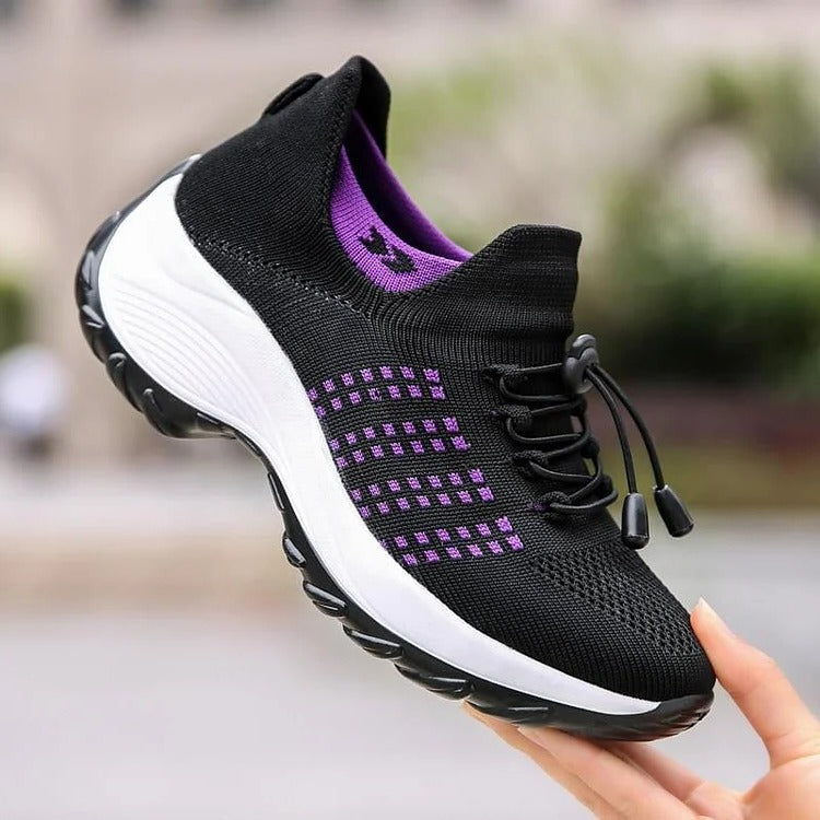 Women's Black Purple Trainers in Black Purple