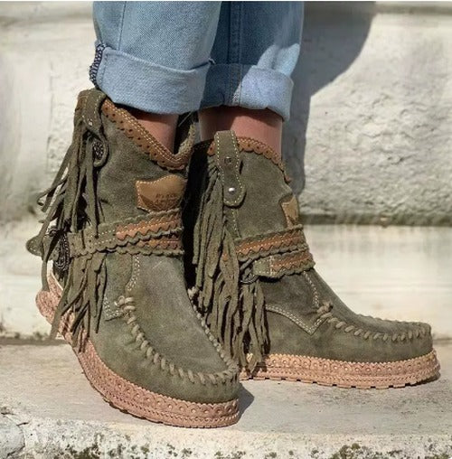 Women's Fringed Moccasin Ankle Boots view 3