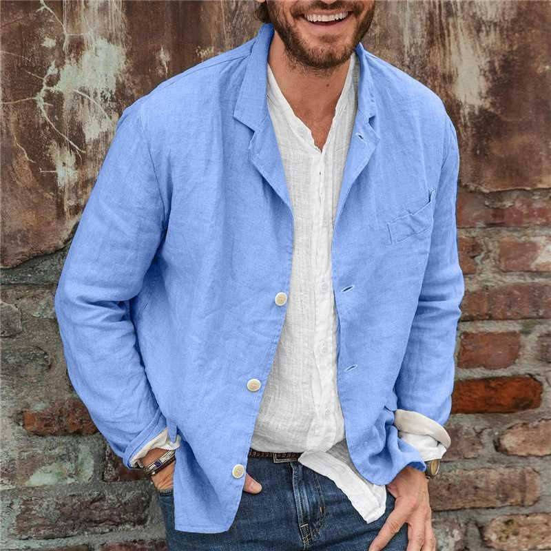 Men's Casual Winter Coat in Blue