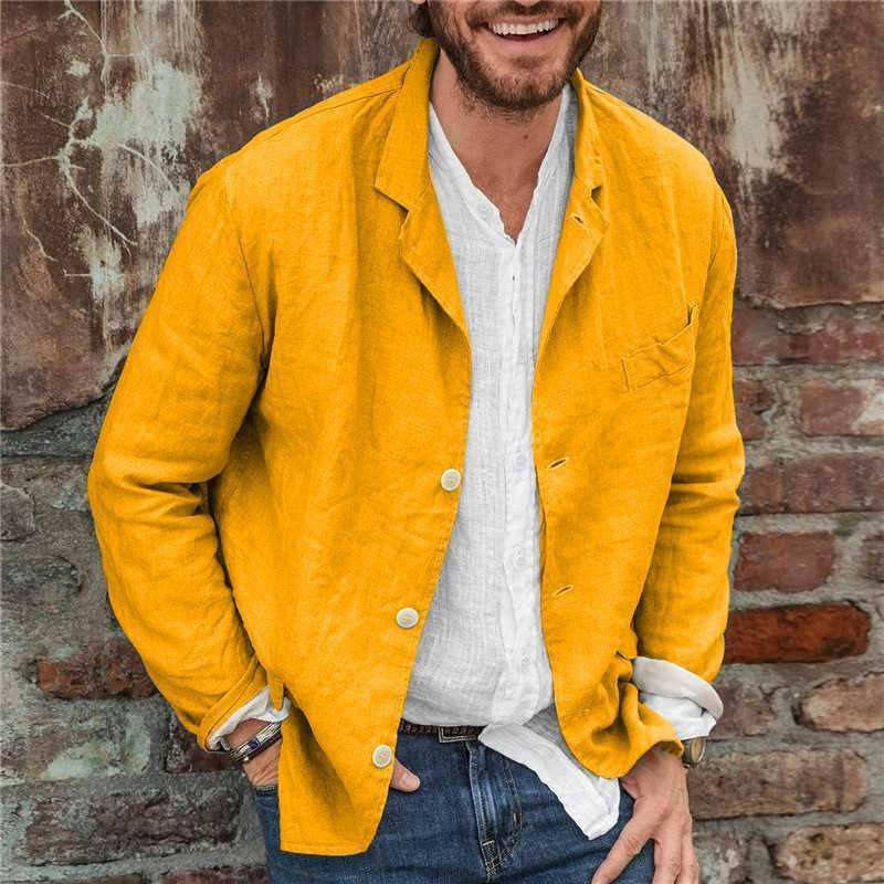 Men's Casual Winter Coat in Yellow