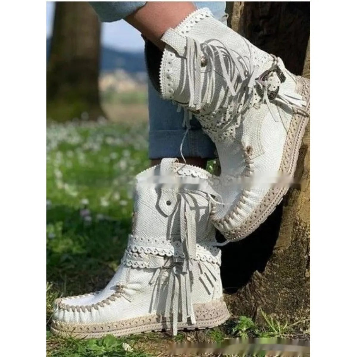 Women's Fringed Moccasin Ankle Boots view 5