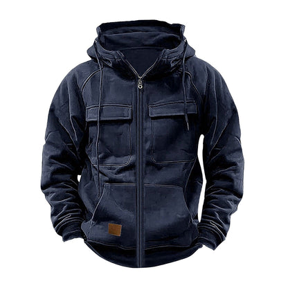 Men's Relaxed Fit Half Zip Hoodie in Navy