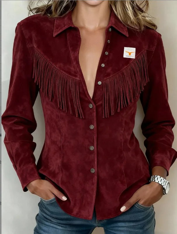 Women's Orange Winter Coat in Dark Red