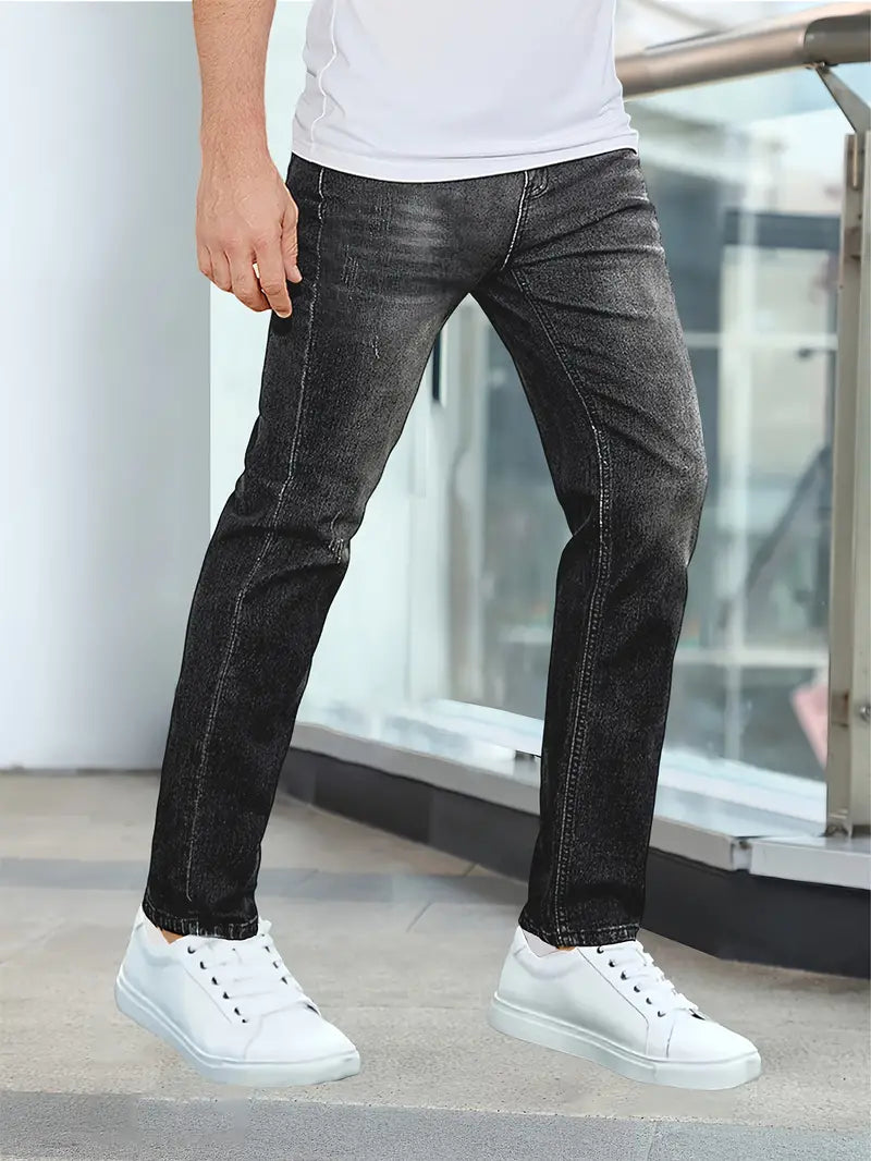 Men's Jeans With Pockets in Black