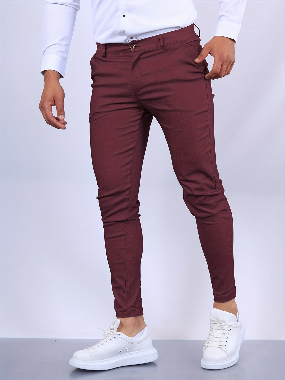 Men's Chinos in Burgundy