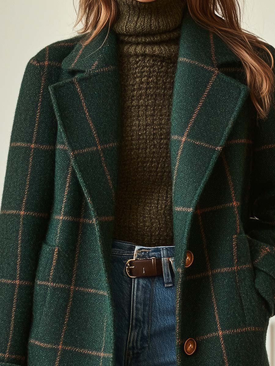 Women's Checked Overcoat view 2