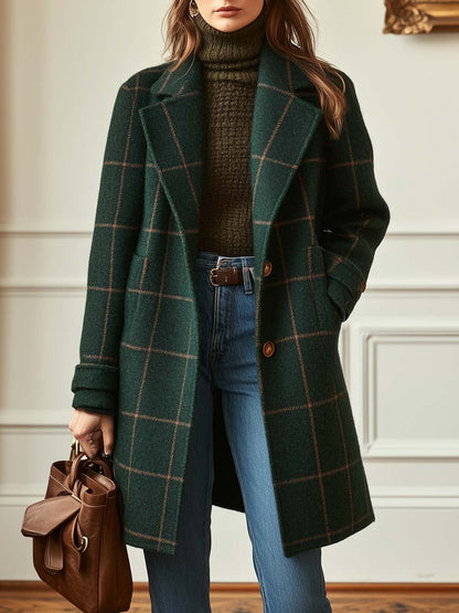 Women's Checked Overcoat