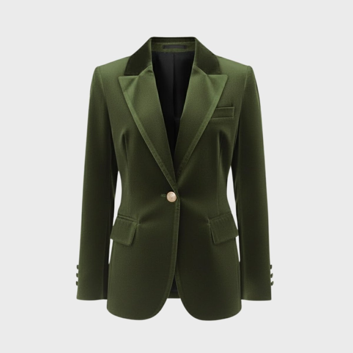 Women's Black Gold Tailored Blazer in Green