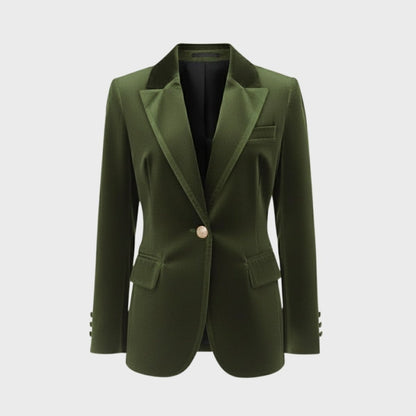 Women's Black Gold Tailored Blazer in Green