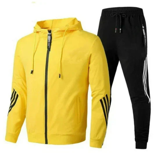 Men's Zip Up Hooded Two Piece Set