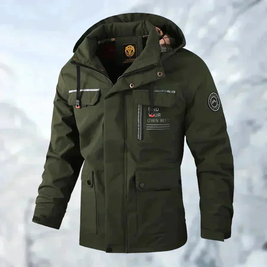 Men's Hooded Waterproof Removable Hood Winter Coat view 7