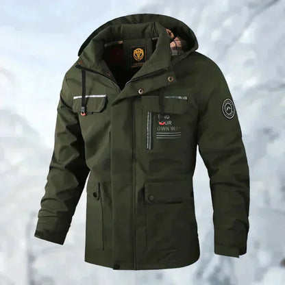 Men's Hooded Waterproof Removable Hood Winter Coat view 7