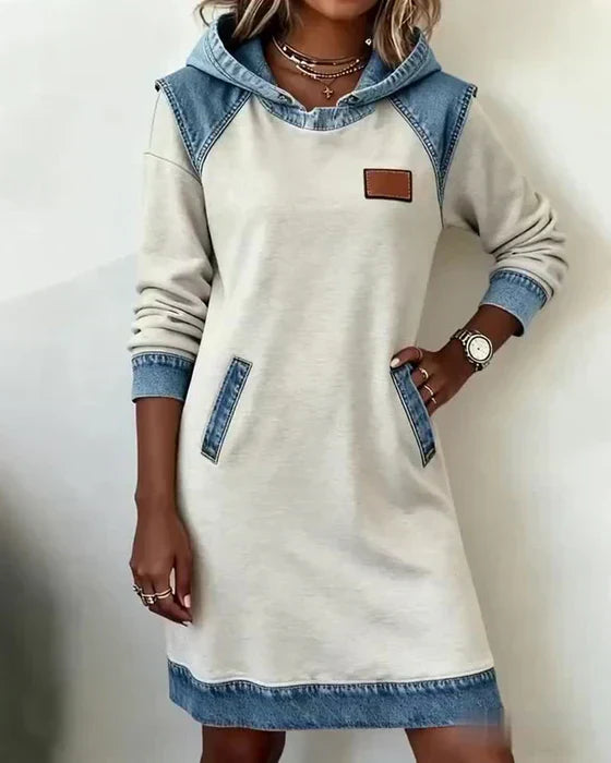 Women's Hooded Casual Midi Dress