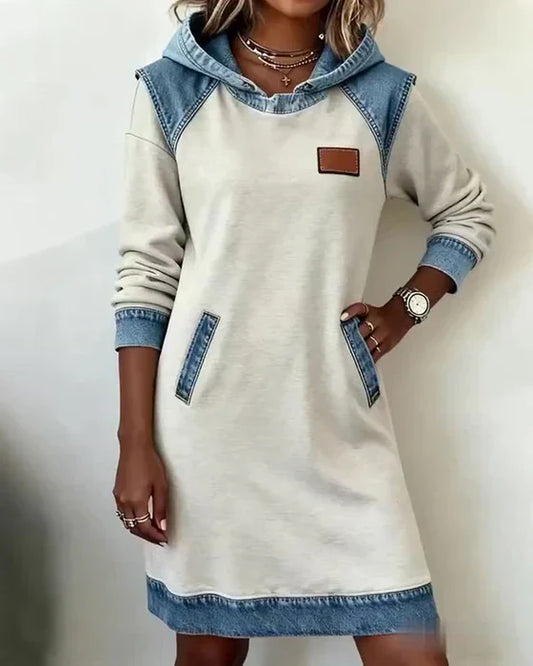 Women's Hooded Casual Midi Dress