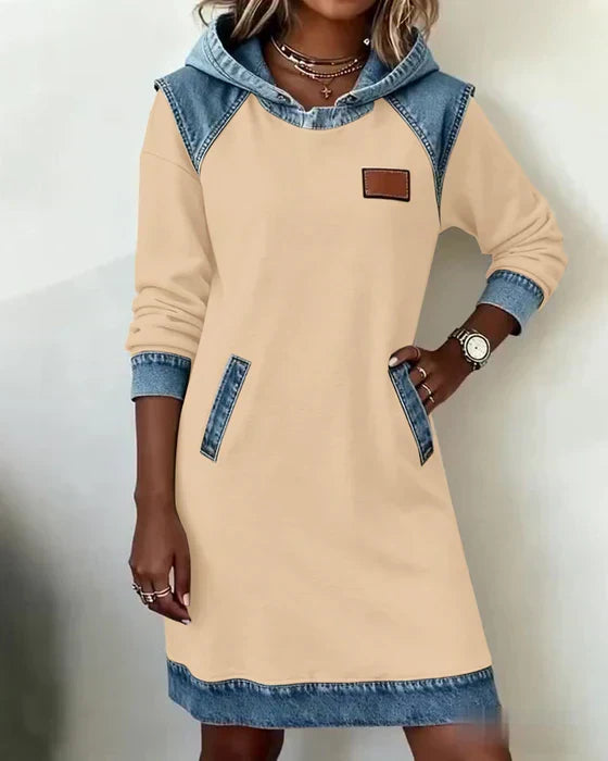 Women's Hooded Casual Midi Dress view 10